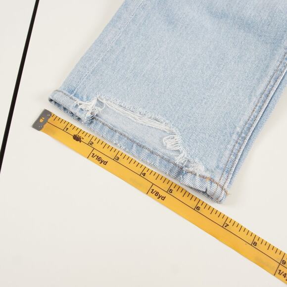 NEW American Eagle Strigid Indigo Light Wash Distressed Mom Jeans Womens Sz 8 - Picture 9 of 12